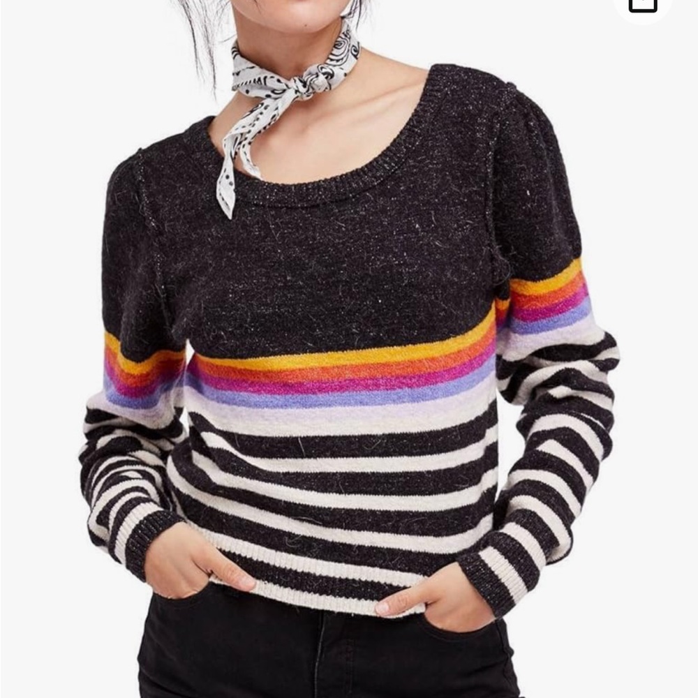 Free People Complete Me Sweater Xs tp Black